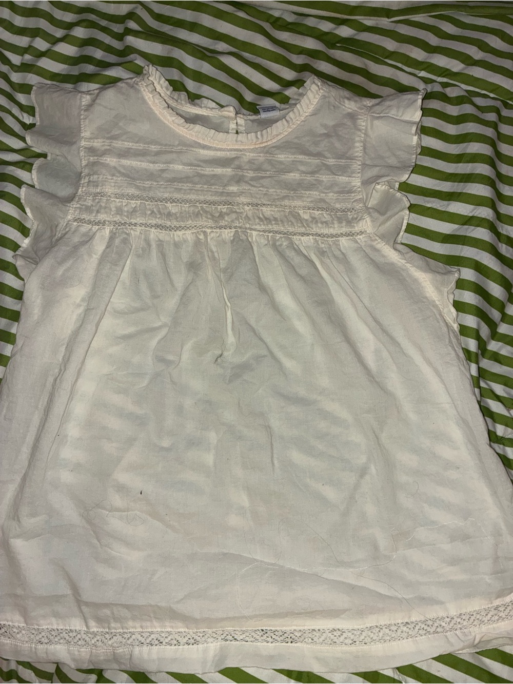 Old Navy White Ruffle Sleeve Cotton Blouse